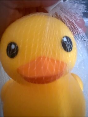 Classic Yellow Bath Duck Toy with Orange Beak
